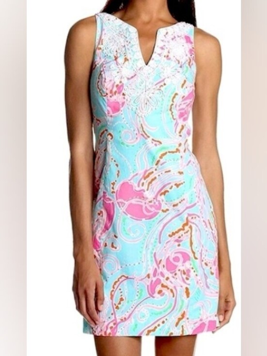 Lilly Pulitzer Dresses & Skirts - Lilly Pulitzer Gabby Jellies Be Jammin' Floral Embroider Preppy Nantucket Dress